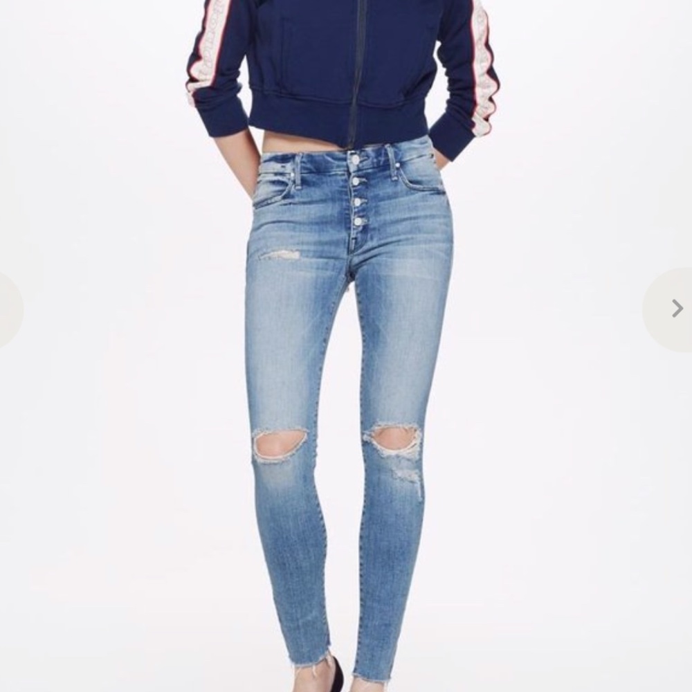 MOTHER Light Blue Ankle & Cropped Jeans